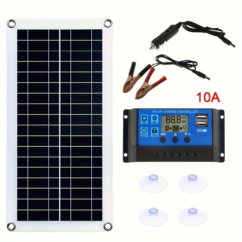 Kit de panel solar portátil 12V 18V carga USB para autocaravana, camper y coche