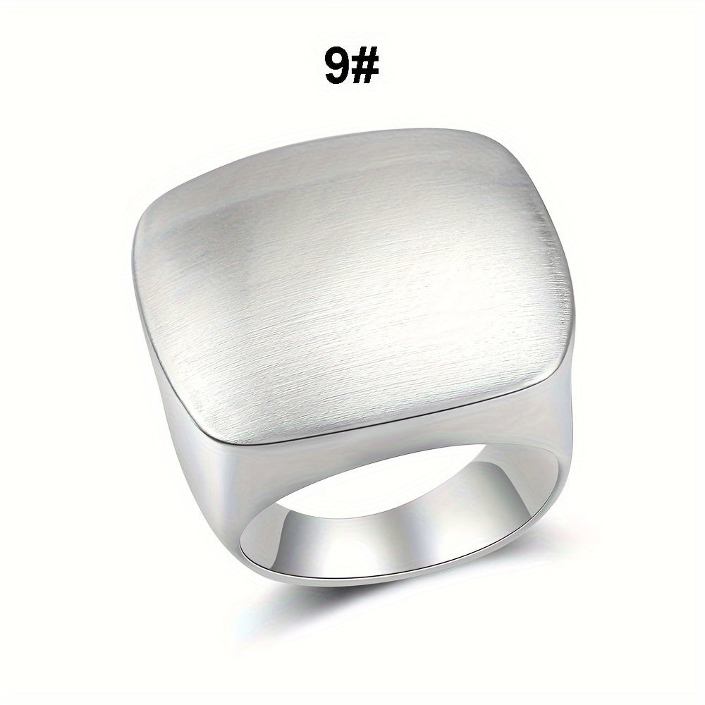 Women's Wide Metal Square Ring 18K Gold Plated for Christmas Valentine's Day