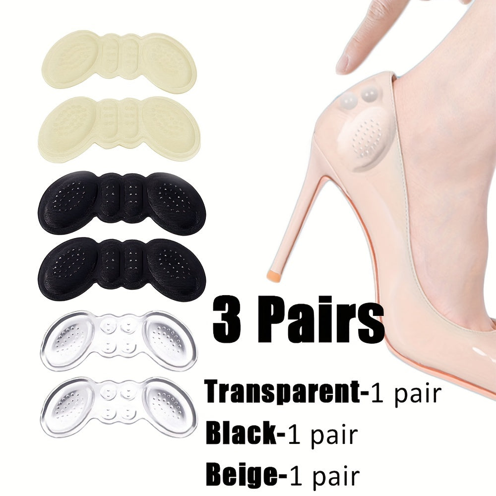Women Clear Heel Pad Protectors 3 Pairs Adhesive Scuff Guards