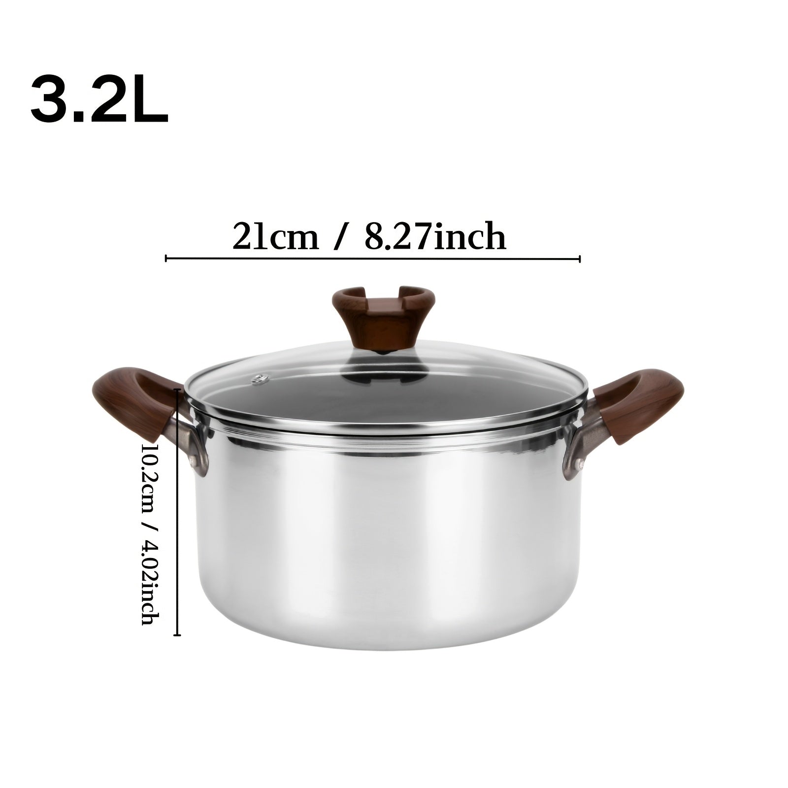 Stainless Steel Soup Pot with Pasta Cooking Capacity, Durable, Easy to Clean