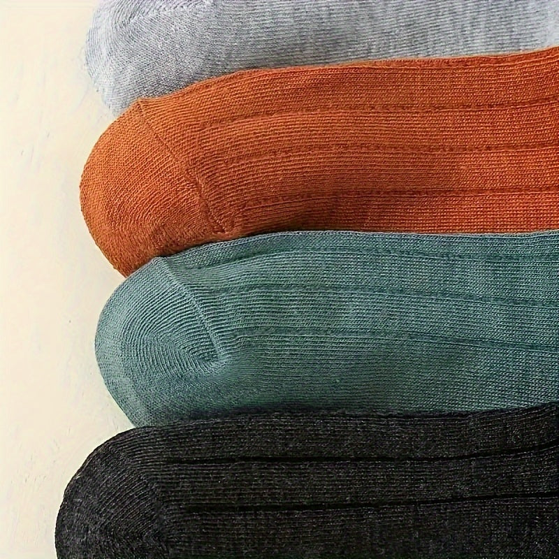 Medias de rayas para hombres y mujeres hasta la mitad de la pantorrilla, 10 pares, de punto de poliéster transpirable