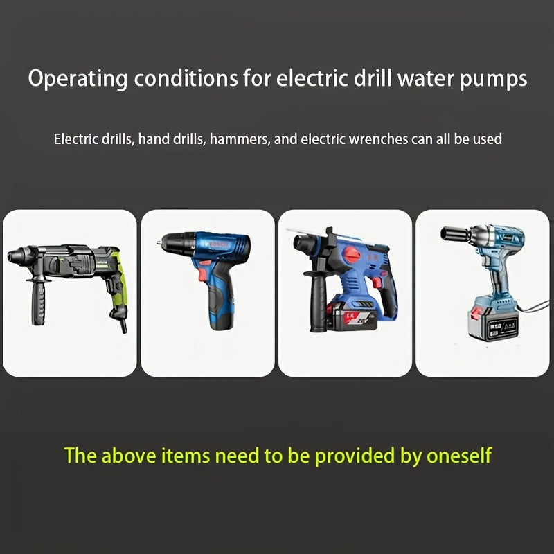 Multi-Purpose Hand Drill Water Pump for Car Wash and Outdoor Use Self-Priming Compact Durable