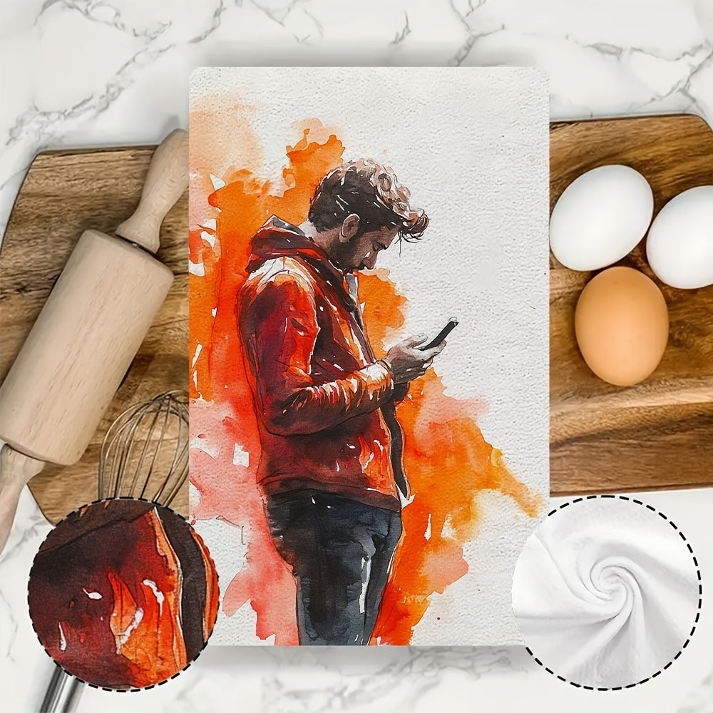 Set of 2 Coastal Style Kitchen Towels, 40x60cm, Highly Absorbent, Easy to Clean