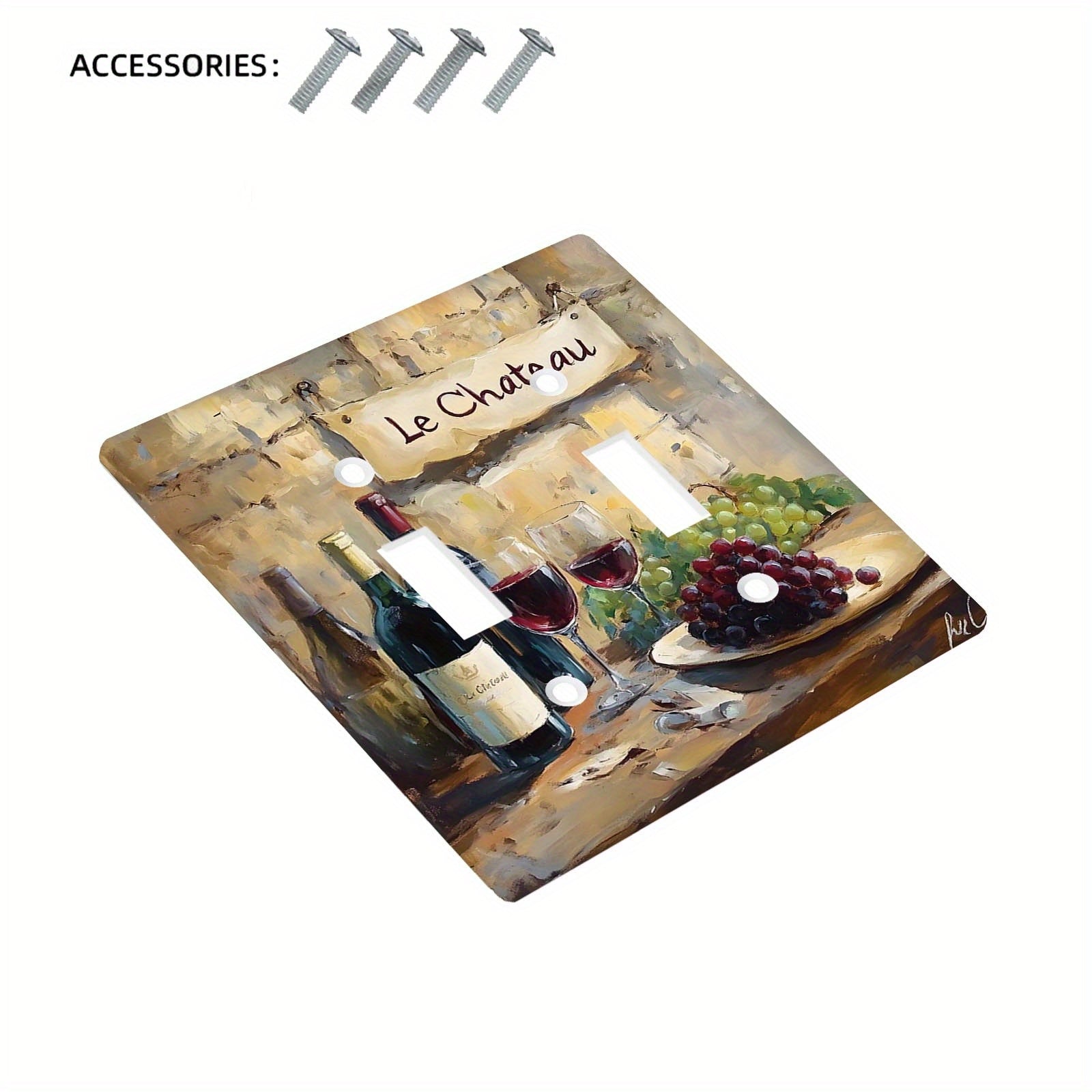 Placa decorativa de pared con diseño de vino y uvas para cocina, baño, dormitorio, sala de estar