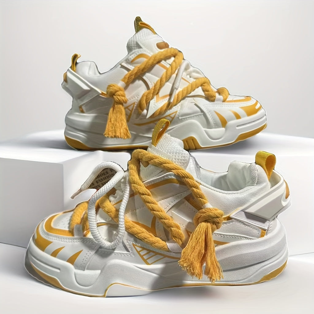 Men's Casual Low Top Sneakers Rubber Sole PU Fabric Solid Color All-Season