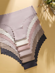 Women’s Briefs Solid Scallop Trim Comfortable Panties for Women