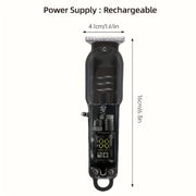 Rechargeable Hair Clippers with LCD Display, 6-Speed, Low Noise, Lithium Battery