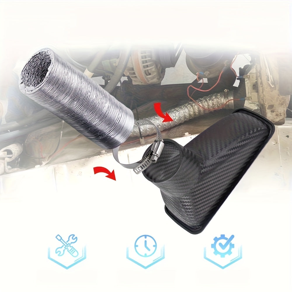 Трубка впуска автомобиля с узором из углеродного волокна, круглая, квадратная, ABS, теплоотвод