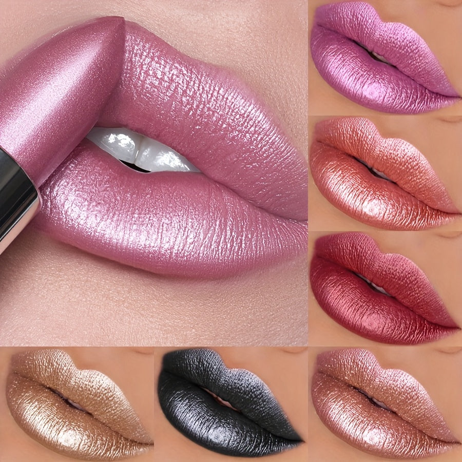 Women Pearlescent Lipstick High Pigment Non-Fading Moisturizing Lip Gloss