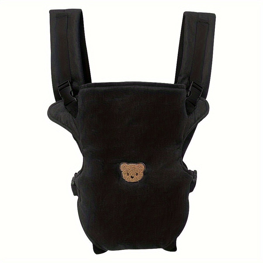 Baby Carrier for Newborns to Toddlers with Head Support Black Grey Polyester Ergonomic Buckle