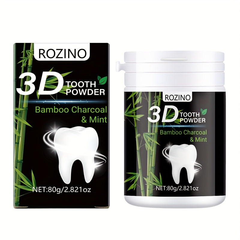 Men Women Natural Bamboo Charcoal Mint Tooth Powder Deep Clean Whitening
