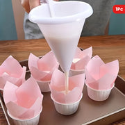 Frosting batter dispenser baking handheld cupcake tool with funnel separator measuring cup