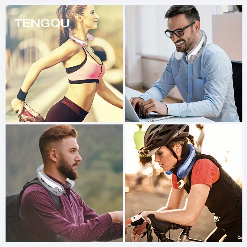 Portable Neck Fan with Adjustable Speed, USB Charging, LED Display