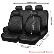 Universal Fit 5-Seater Faux Leather Car Seat Covers Breathable Airbag Compatible