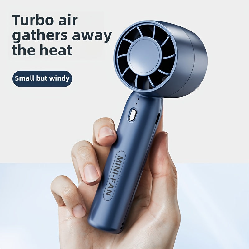 Ventilador portátil de mano de escritorio con modo turbo y carga USB para estudiantes al aire libre