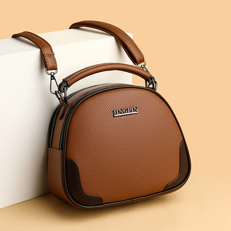 Bolso bandolera para mujer con compartimentos de doble cremallera, material sintético resistente al agua, ligero