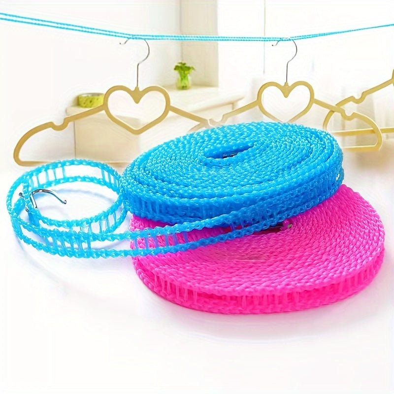 Set of 3 Extendable Nylon Laundry Clotheslines 3-10m Wind-Resistant for Home and Travel