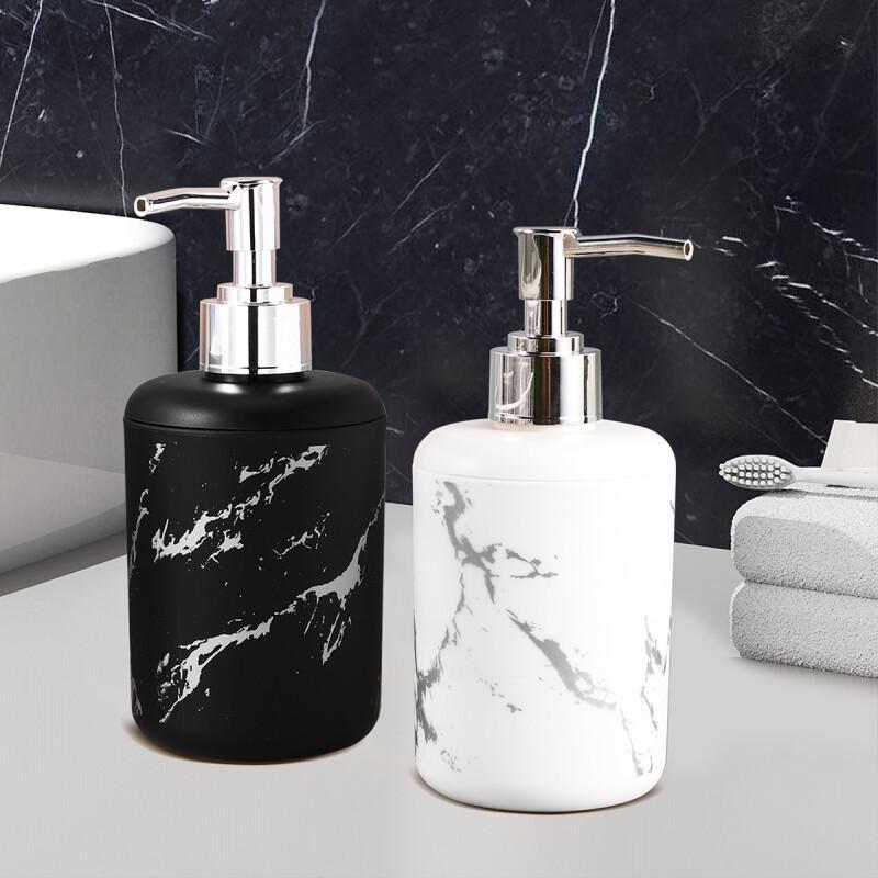 Marble Textured Soap Dispenser 1/2 Gallon Reusable Bathroom Kitchen