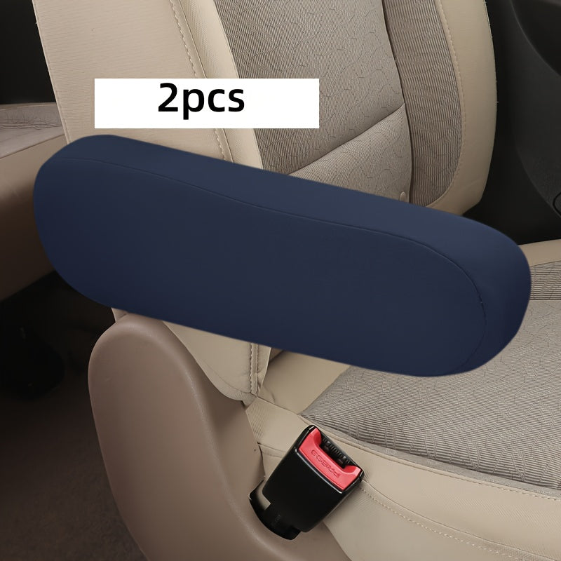 2pcs Elastic Polyester Car Seat Armrest Covers Washable Protective Sleeves