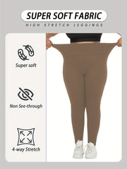 Plus Size Women's High Waist Yoga Leggings Bright Green Tummy Control Stretchy Workout Pants