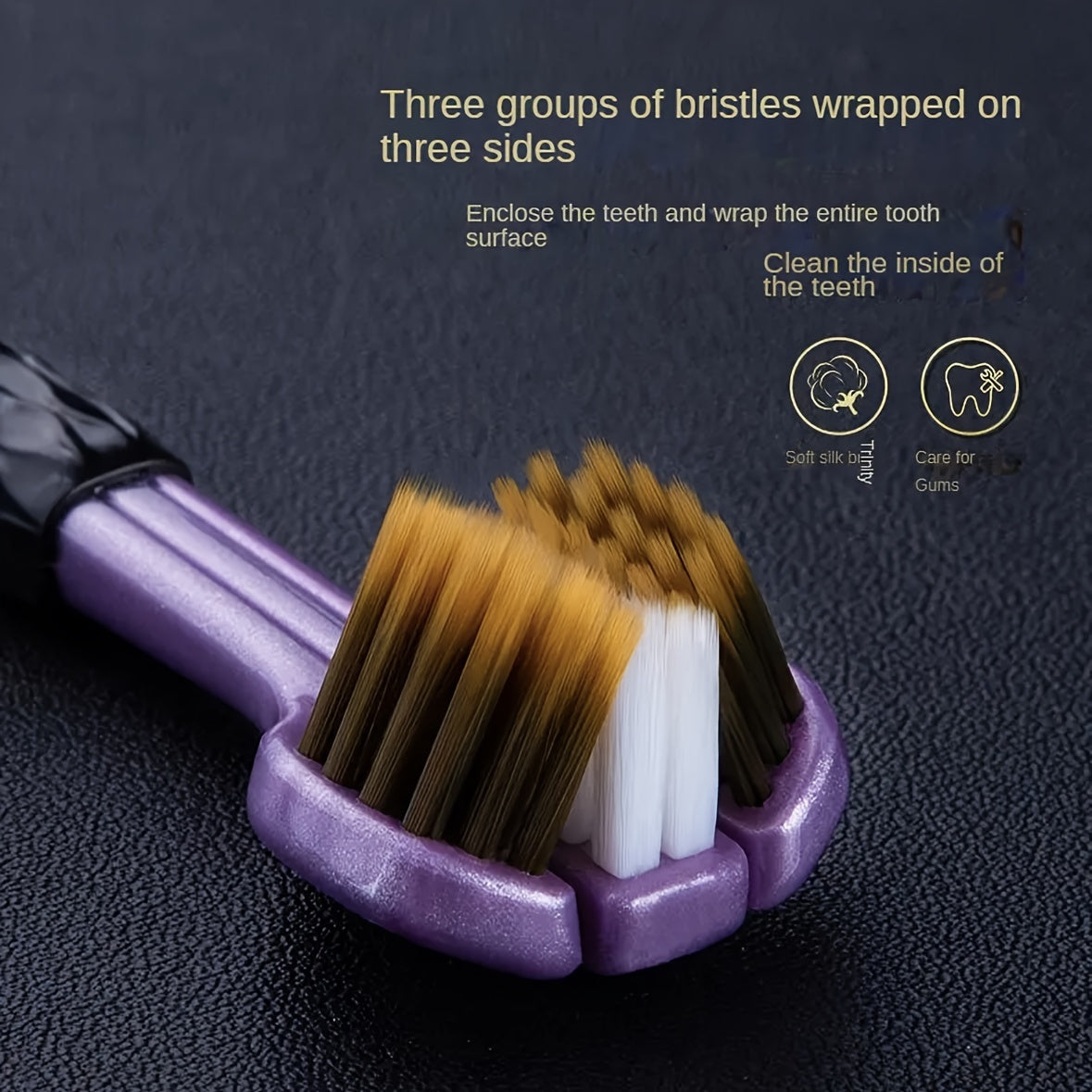 2-Pack Toothbrushes for Deep Cleaning with Tongue Scraper Soft Bristles