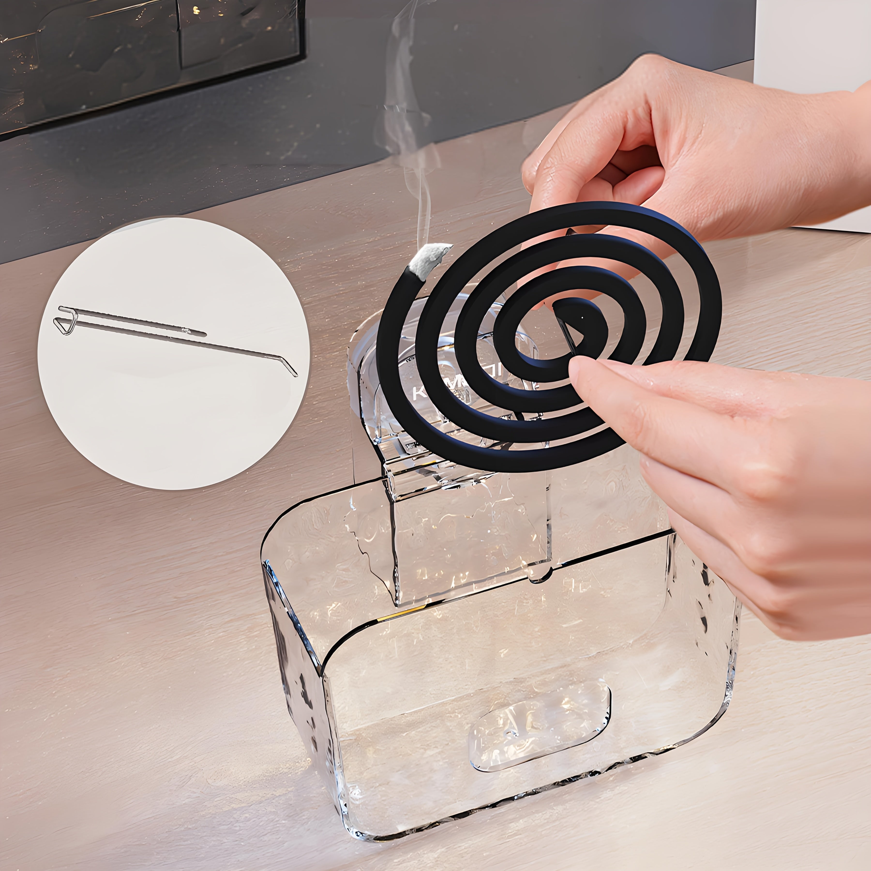 Пластиковый держатель для муравьиной спирали, подставка для благовоний с пепельницей, прозрачный