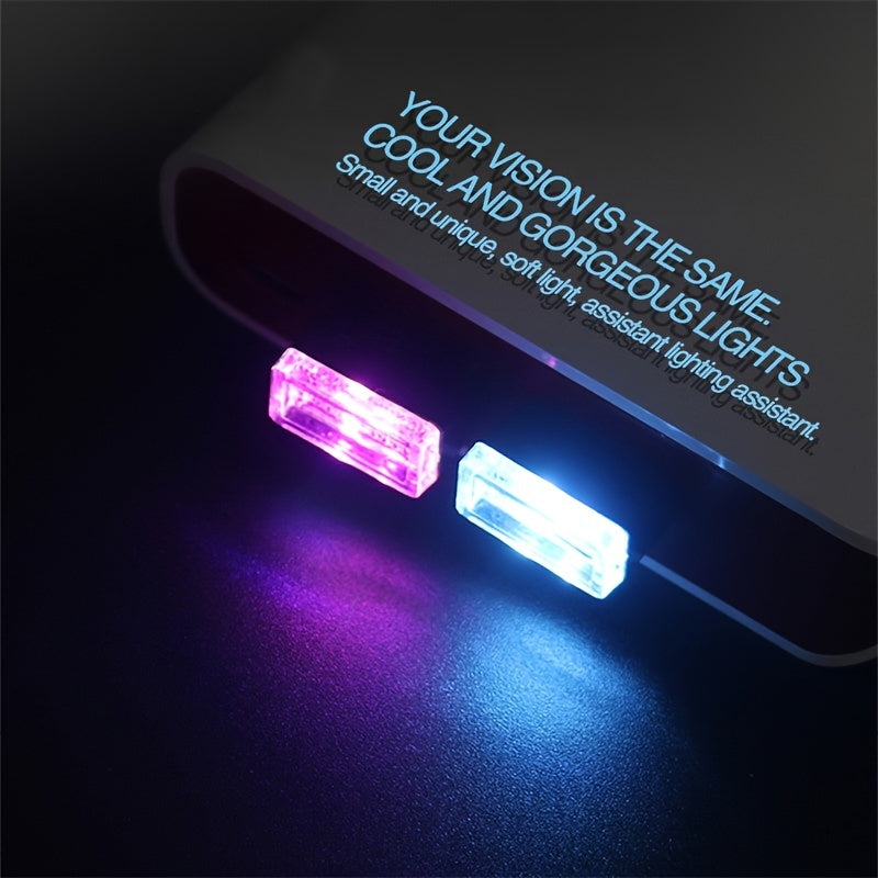 Mini USB LED Car Interior Light ABS Material 7 Color Options Ambient Neon