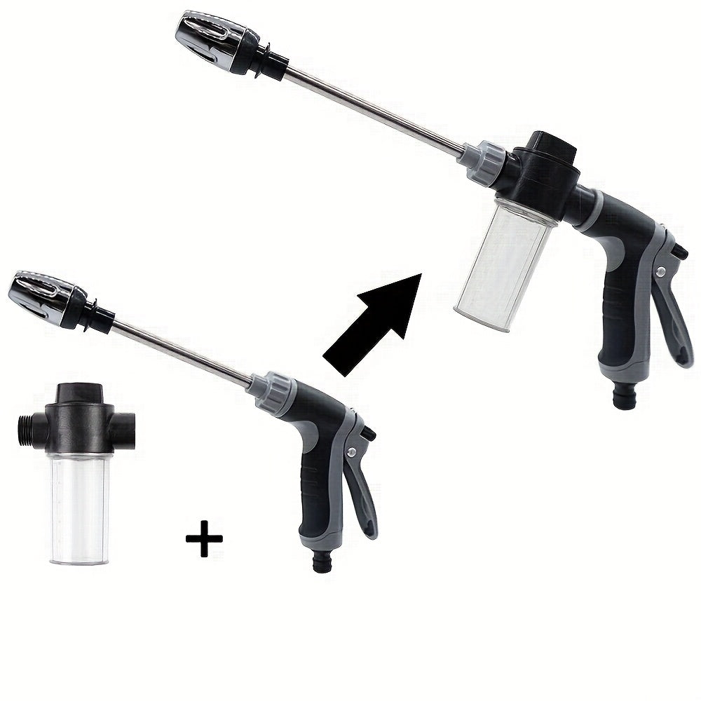 High-Pressure Car Wash Foam Gun with Long Handle and Adjustable Nozzle