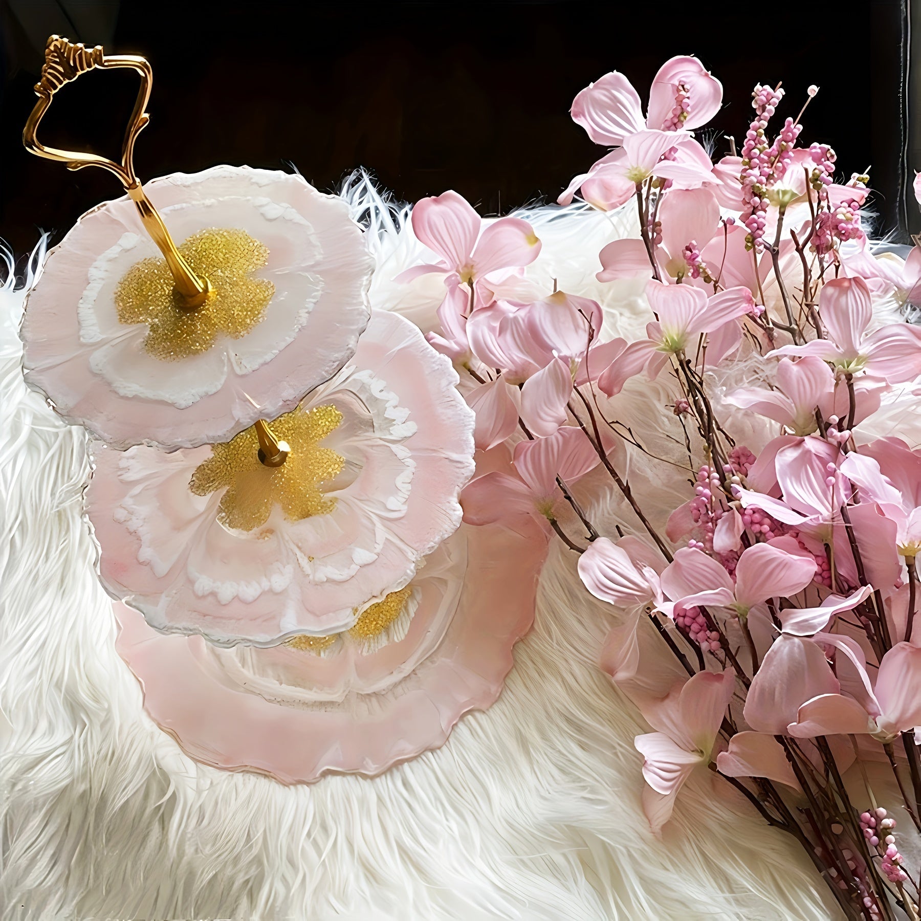 Resin Mold for Paper Cup Service Stands Silicone Round Square DIY Craft Accessories