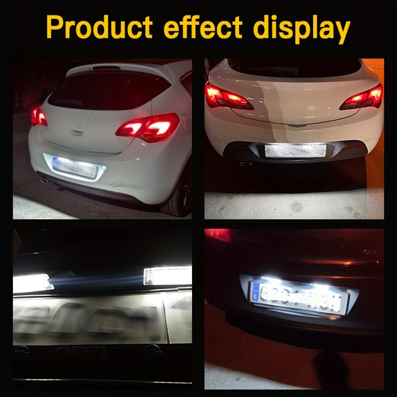 2 Pack Bright White LED Rear License Plate Lights for Cars