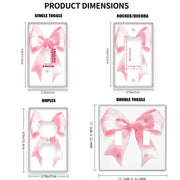 Pink Art Deco Wall Plate with Bow Design Reusable PC Material Decorative Outlet Cover for Bedroom Kitchen
