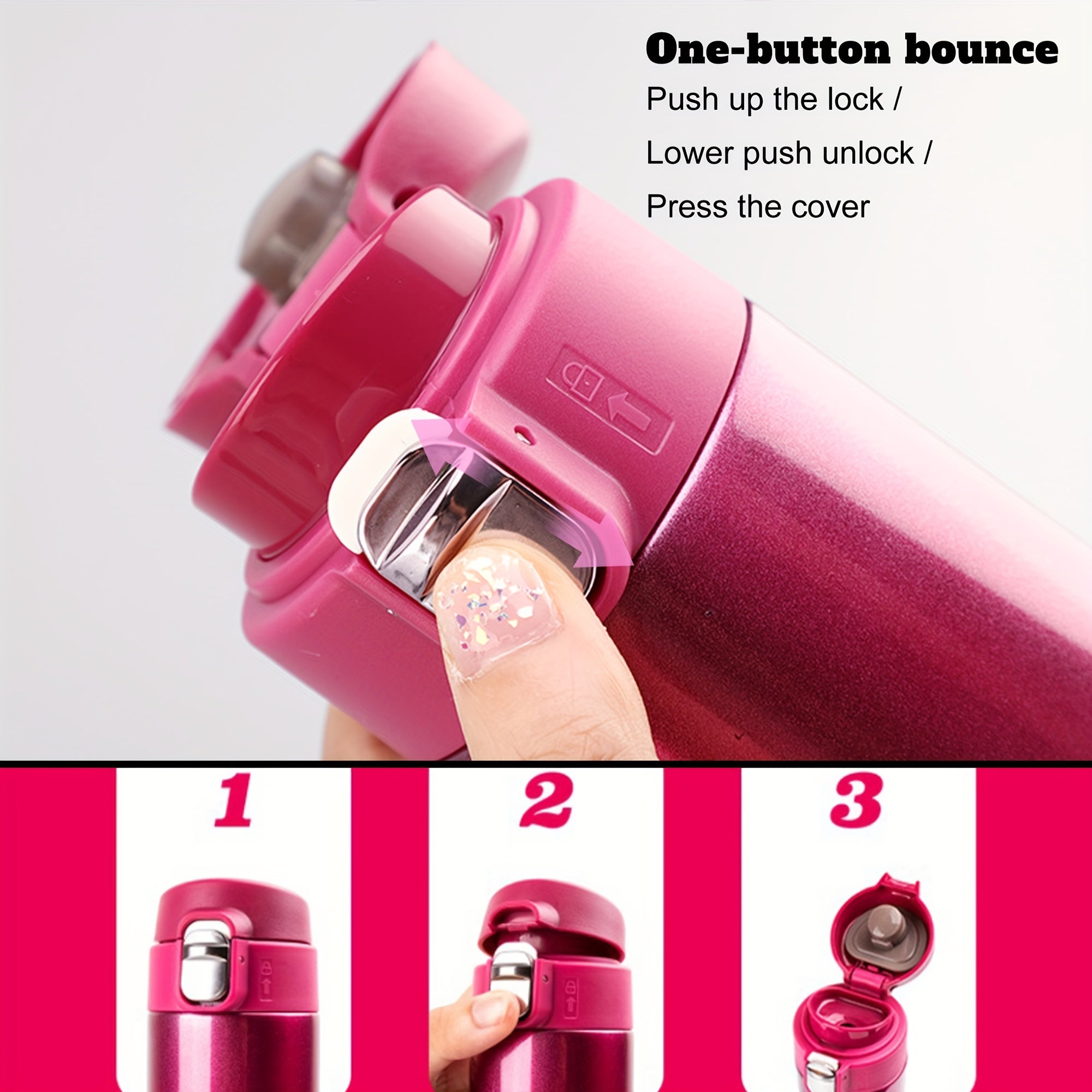 Botella de agua de acero inoxidable aislada de 500ml personalizada, grabada a medida, botella deportiva