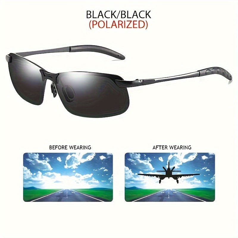 Polarized Fashion Glasses with Color-Changing Lenses for Driving Fishing Night Vision Metal Frame
