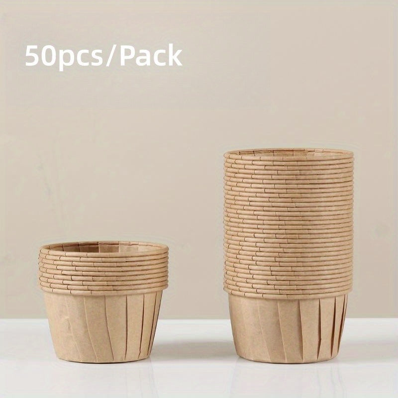 50 tazas de papel desechables para muffins resistentes al calor para cupcakes y muffins