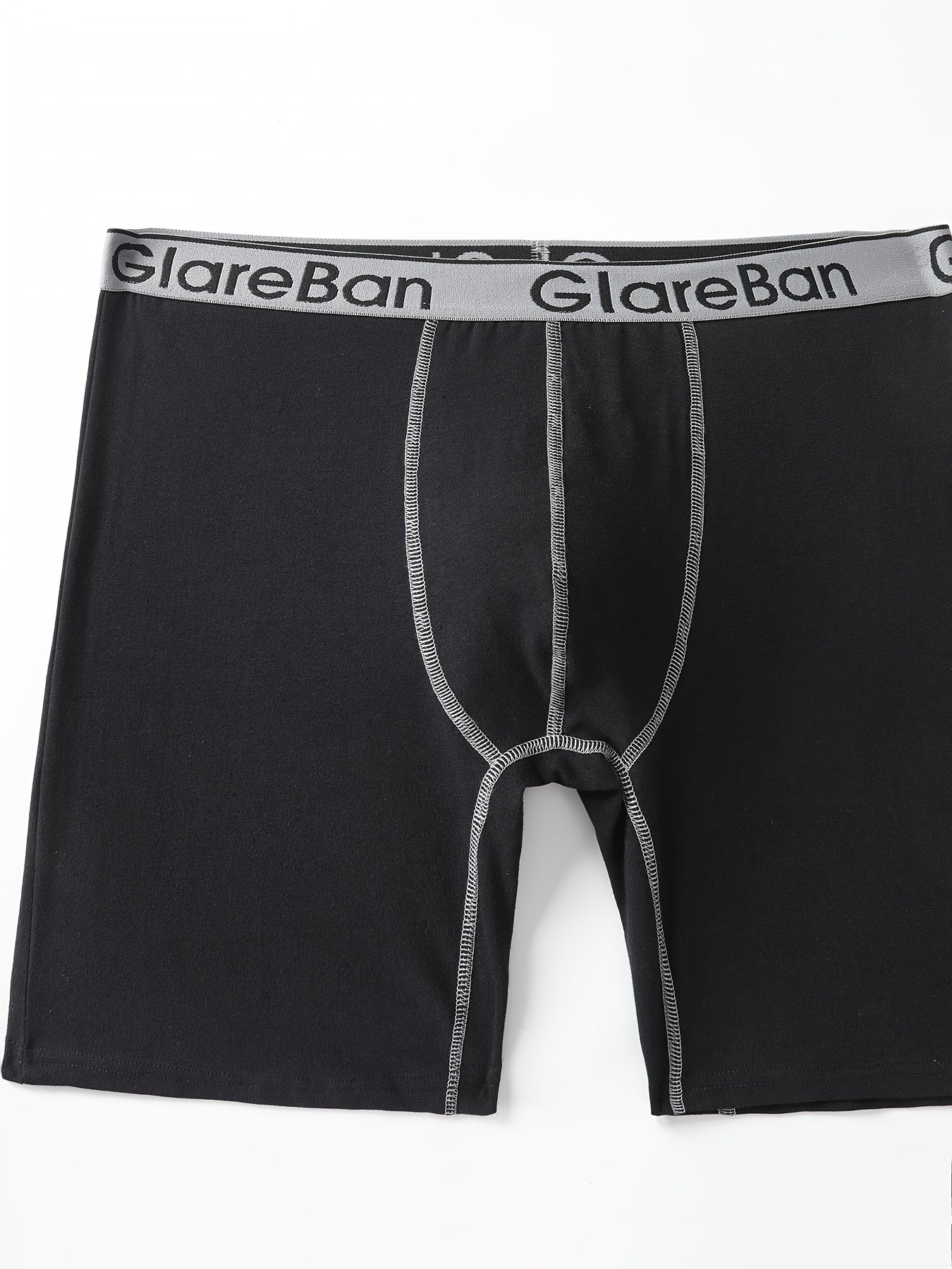 Men's Cotton Mid-Long Boxer Shorts 4-Pack Comfortable Underwear Solid Color