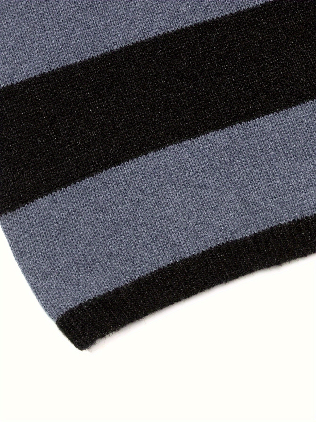 Erkaklar uchun chiziqli pullover sviter, bahor/kovak ingichka polyester to'qima, dumaloq bo'yin, cho'ziluvchan mato, oddiy moslama