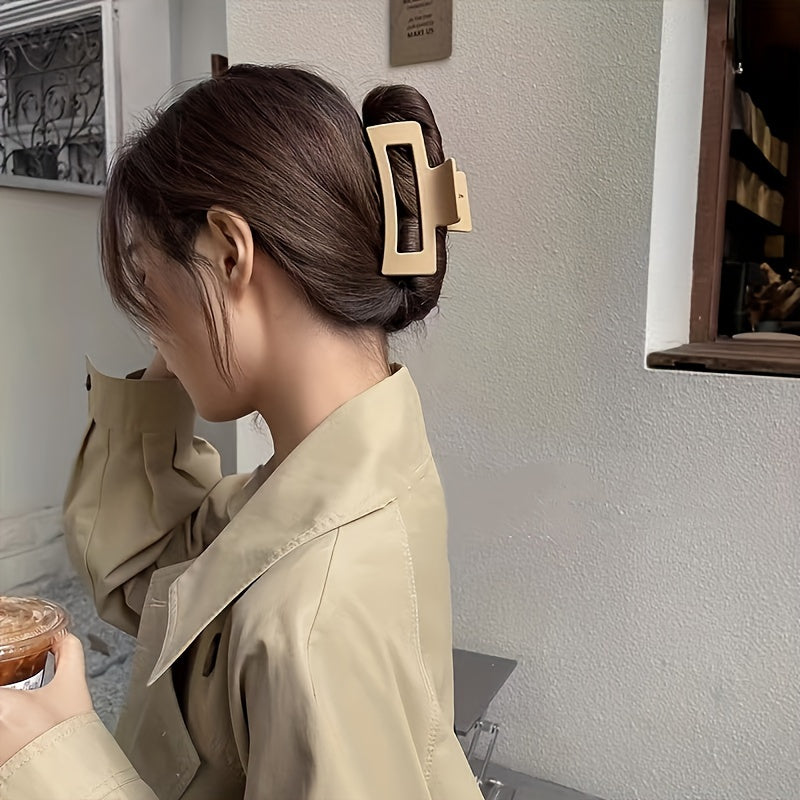 Set of 4 Extra Large Black Hair Claw Clips with Twist Detail for Women