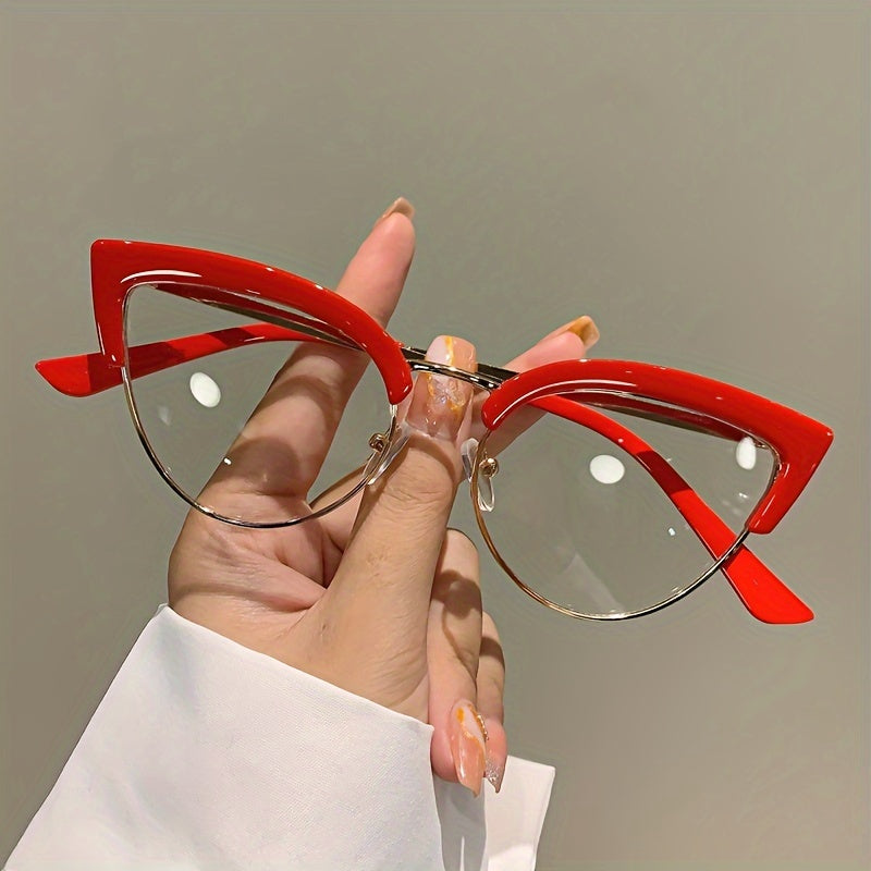 Leopard Print Cat Eye Glasses Women Clear Lenses Fashion Spectacles for Computer and Party