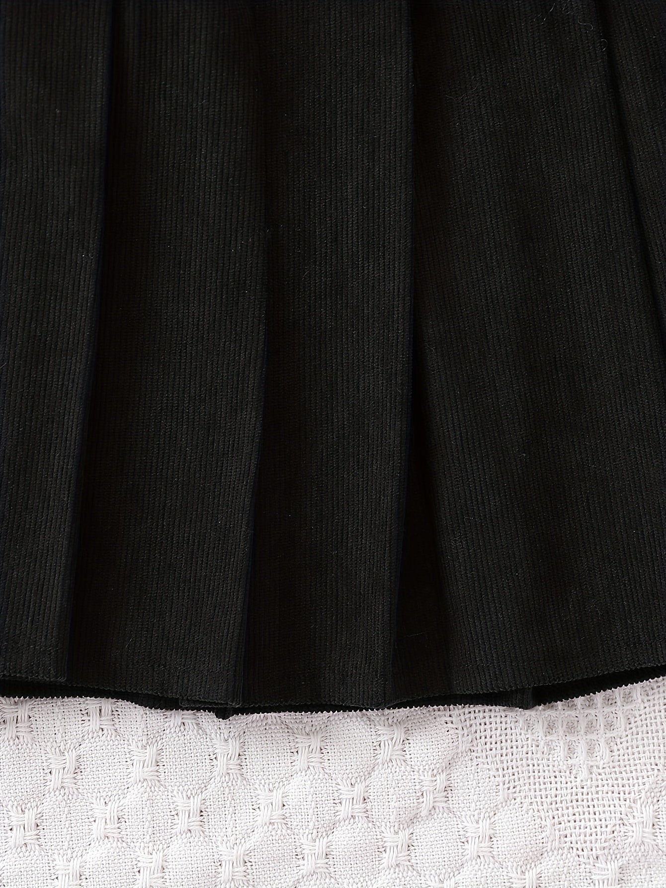 Girls 2-Piece Corduroy Long Sleeve Jacket and Pleated Skirt Set for Fall Winter