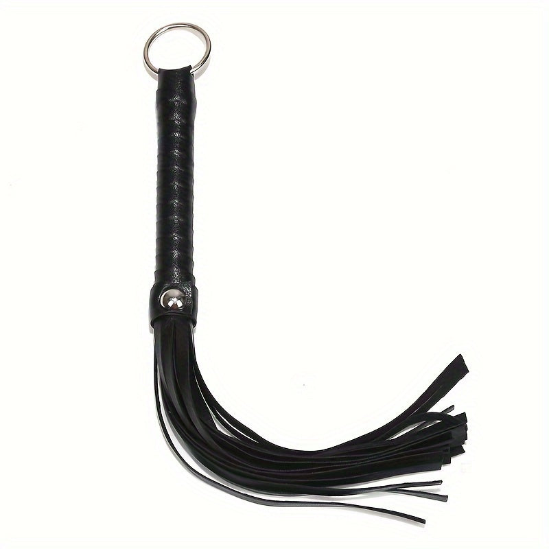 Adult Faux Leather Tassel Whip Solid Color Sensual Play Accessory