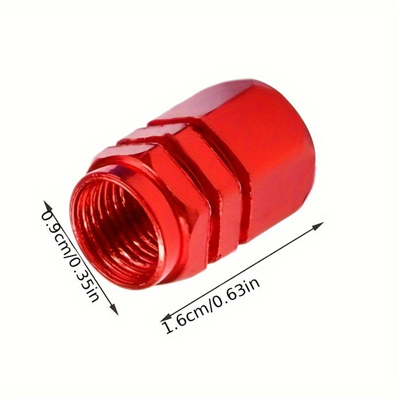 Set of 4 Aluminum Alloy Tire Valve Caps for Cars and Motorcycles