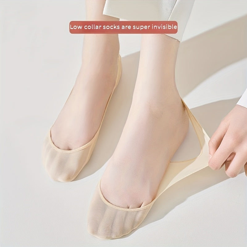 Unisex Ice Silk Invisible Socks Breathable Anti-slip Thick Sponge Pads