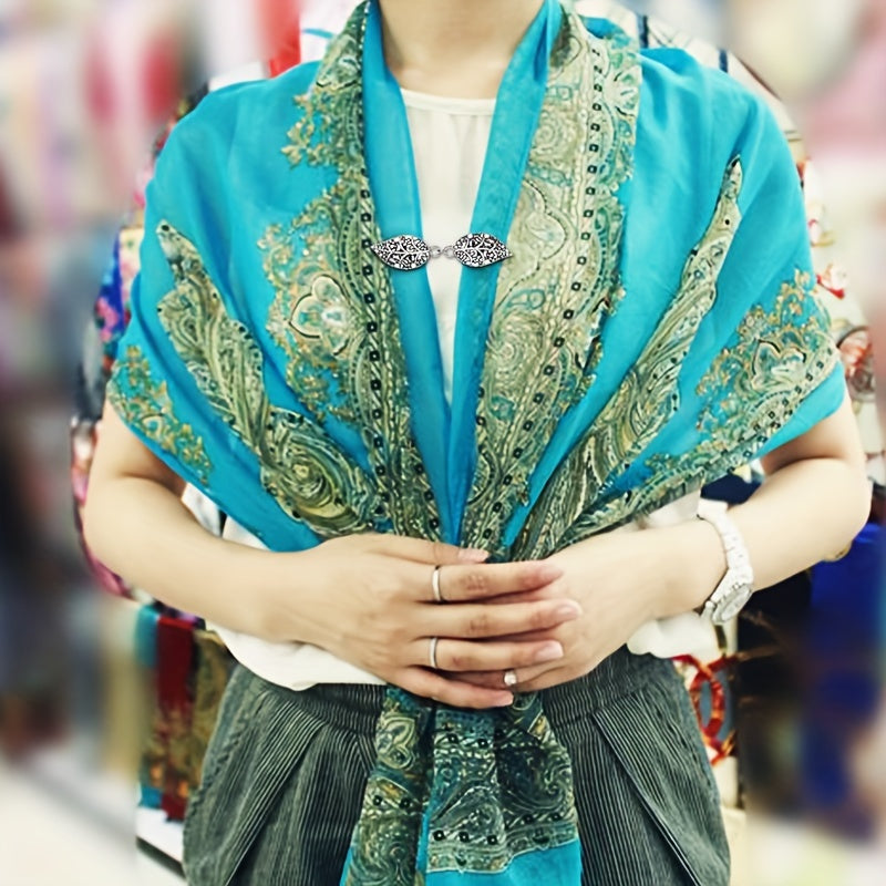 Ayollar uchun kardigan kliplar to'plami, ikki dona, noaniq shakldagi, vintage ilhomlangan sviter shalv pinlari, broshlar