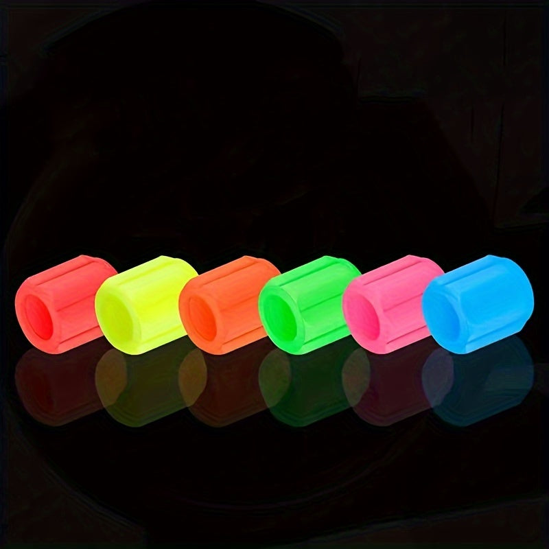 16pcs Luminous Tire Valve Stem Caps for Bikes Motorcycles Cars Glow-in-the-Dark Plastic Dust-Proof Leak-Proof