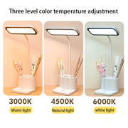 LED Desk Lamp with Touch Control Adjustable Gooseneck Rechargeable Battery White for Home Office Dorm Reading