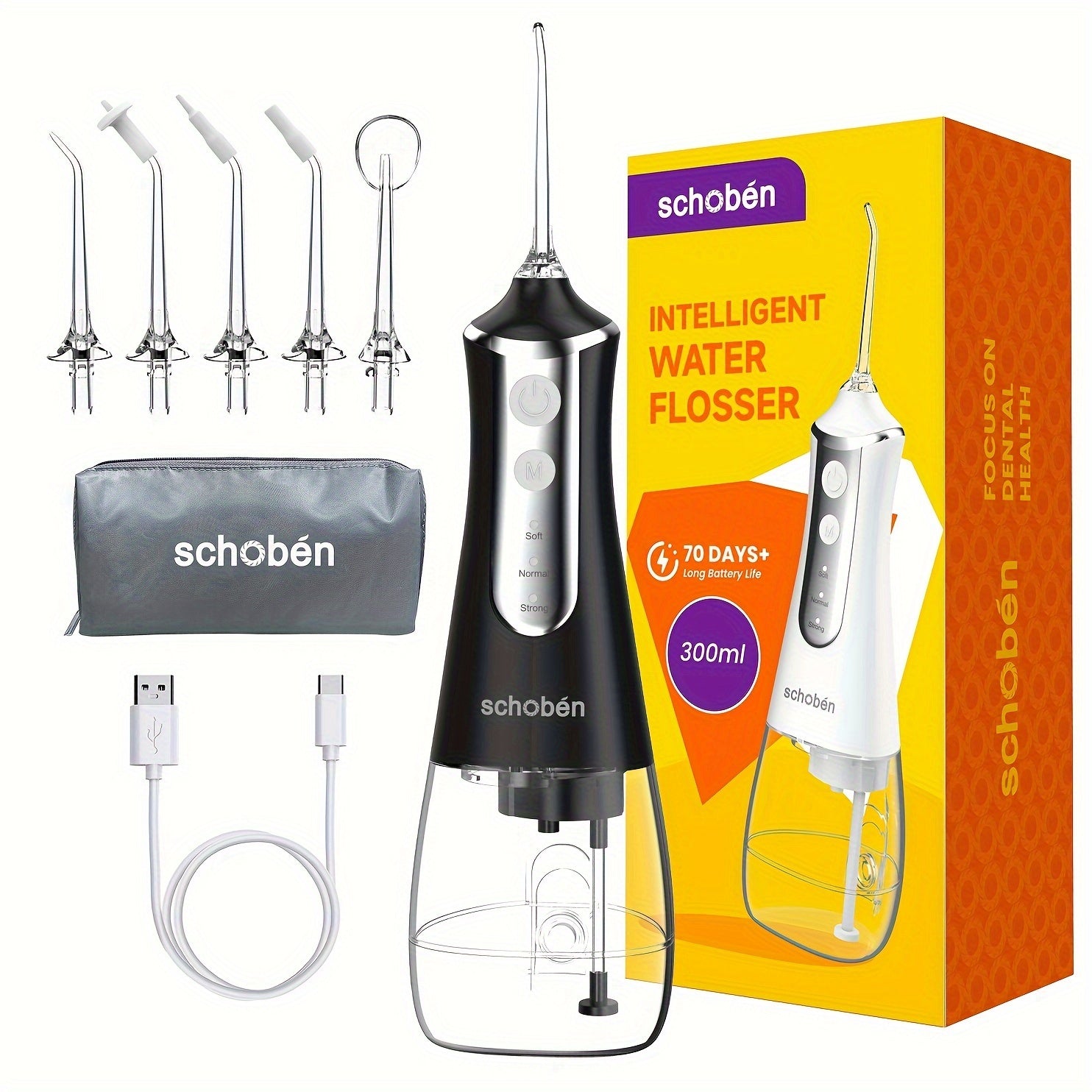 Cordless Dental Water Flosser Portable Rechargeable Oral Irrigator