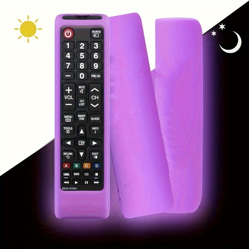 Silicone Remote Control Cover for Samsung Smart TV Shockproof Dustproof with Lanyard and Glowing Button