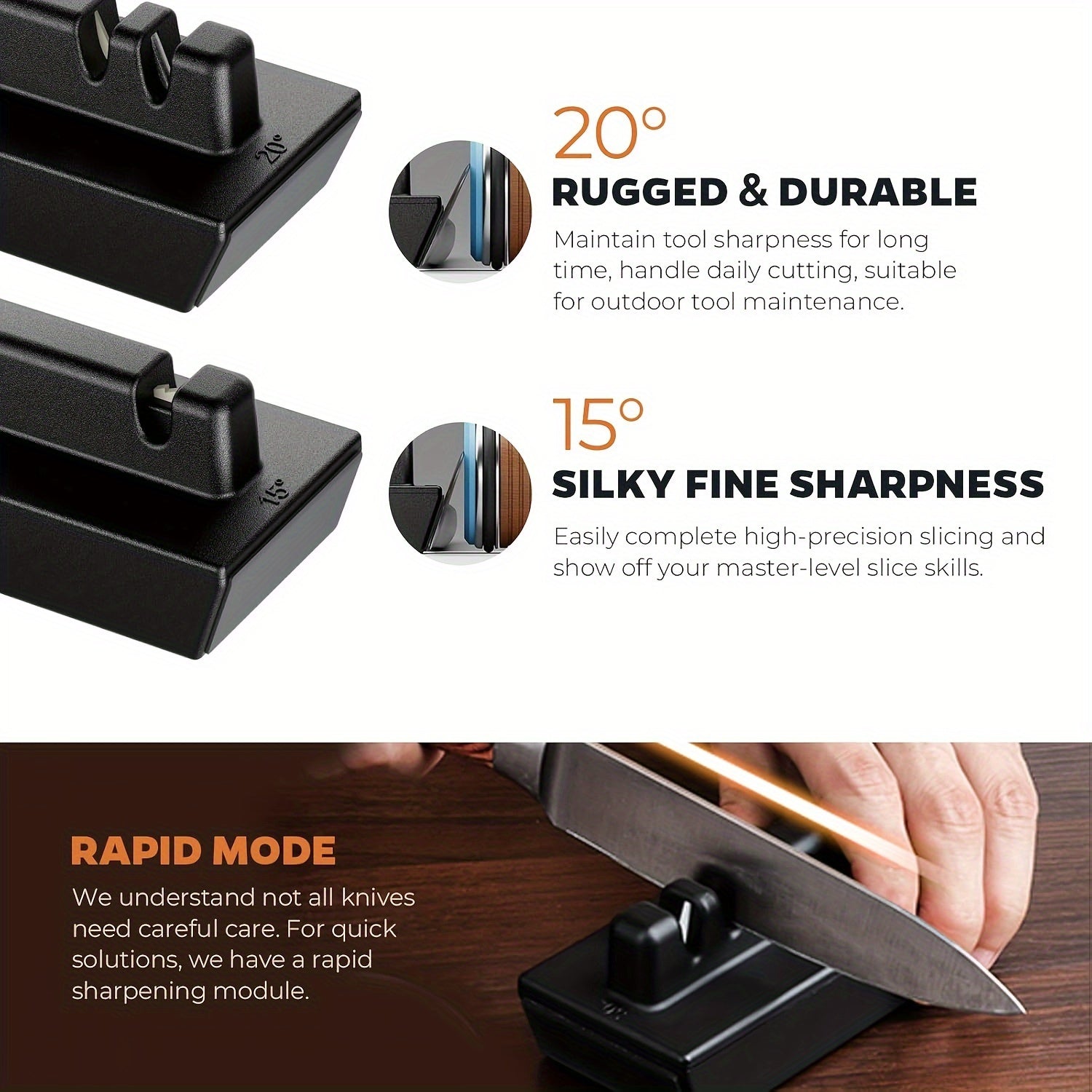 Knife Sharpener Set with Diamond and Corundum Discs, Adjustable Angles for Kitchen and Chef Knives