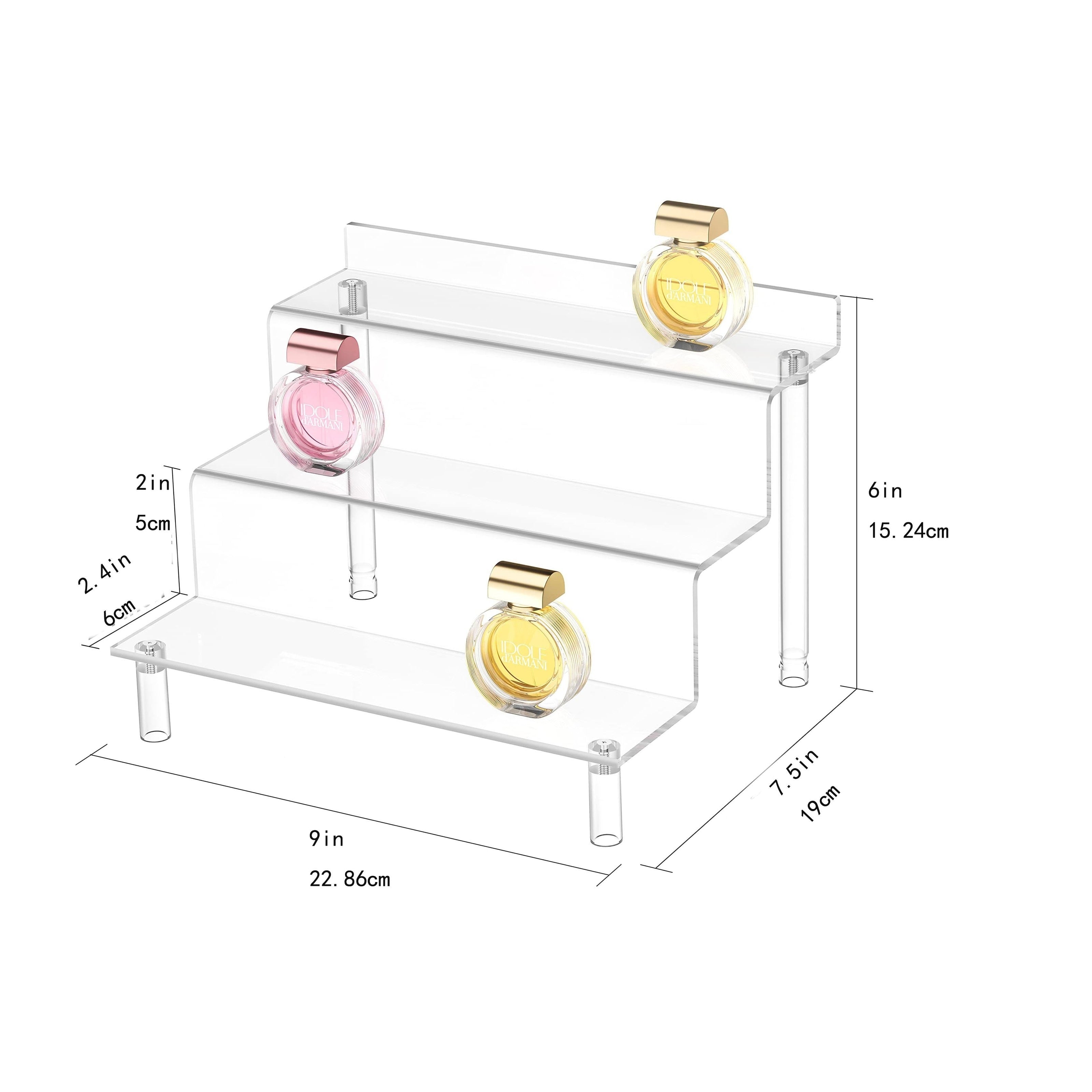 Acrylic Transparent 4-Tier Storage Rack for Perfumes Toys and Kitchen Accessories