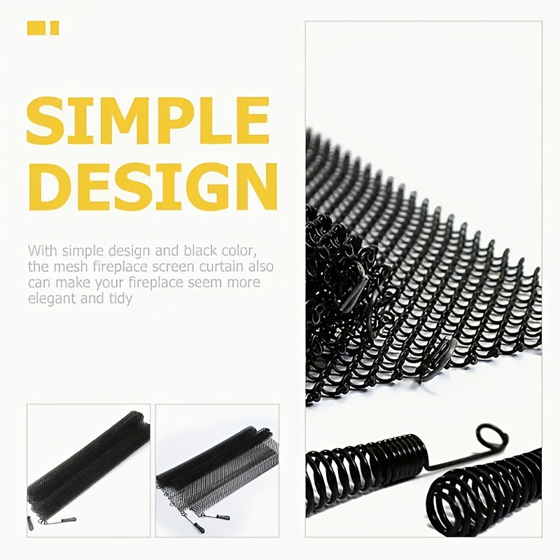 2 piezas de cortinas de malla para chimenea, pantalla de fuego de alta resistencia, herramienta, protector de alfombra